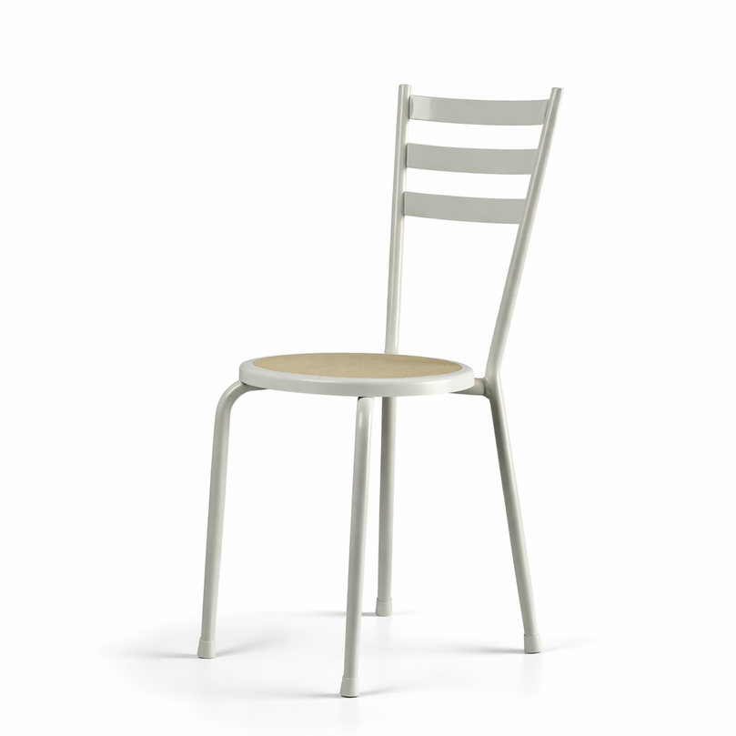 Wienerstol, hvid m. beige flettet sæde (bredde 39 cm)